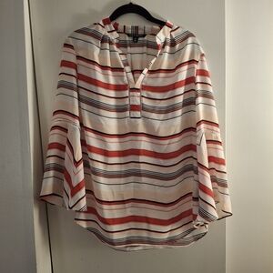 Zac & Rachel Women's Multicolor Striped Blouse With Bell Flutter Sleeves